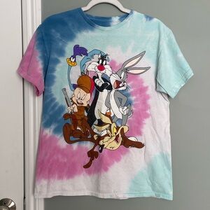 Vintage Y2K 90s Looney Tunes Graphic Tie-Dye Unisex T-Shirt 100% Cotton